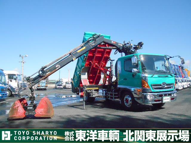 １３６０９［ヒアブ付深ダンプ］　Ｈ２９　レンジャー ヒアブ製０９９　チューリップ型回転グラップル付　走行８．３万ｋｍ　車検付