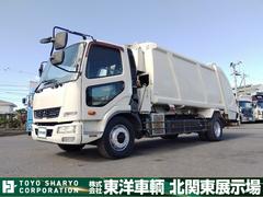 ファイター  塵芥車/パッカー車 プレス式 上物新明和製 容量12.2立米 積載5.7t 増トン車 連続スイッチ付 自重計付 水抜き穴 ETC 6速ミッション 走行34.6万km 中古車画像