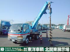 エルフトラック  穴掘建柱車 上物アイチ製 型式:D502 オーガ付 3段ブーム 2.9t吊り 走行10万km 7.00R16 中古車画像