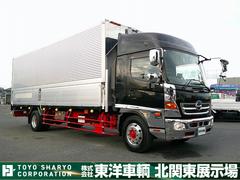 ヒノレンジャー  アルミウイング 上物トランテックス製 積載7t 荷台寸727×223×231 7.2mセミワイドボディ 増トン車 ラッシングレール1段 内フック8対 ハイルーフ リーフサス 横ネタ鉄製 社外ナビ有 中古車画像