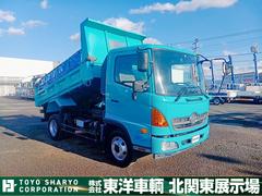 ヒノレンジャー  ダンプ 上物新明和製 積載3.65t 荷台寸法340×206×34 電動コボレーン付 ロックピンあり ETC通電確認 走行5.8万km 6速ミッション タイヤサイズ225/80R17.5 中古車画像