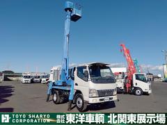 キャンター  高所作業車 上物アイチコーポレーション製 上物型式SS12A 燃焼装置無 地上高12m 現アワーメーター5279H 地上乗り込み可 首振りバケット 走行4.7万km 5速ミッション 中古車画像