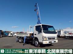 キャンター  クレーン付平ボディ 上物タダノ製 5段ブーム ラジコン付(無線) 2.9t吊り リアジャッキ付 フックイン ワイド超ロングボディ 積載3.4t 荷台寸法430x200x38 荷台床縞板張り 中古車画像