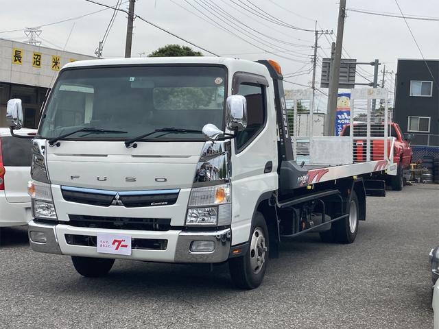 三菱ふそう キャンター 　キャリアカー　積載車　車載専用車　フルフラット　ユニックＮＥＯα＋　インパネ５速シフトマニュアル　ラジコン付　スペアキー　ディスチャージ　社外メモリーナビ　フルセグＴＶ　ＥＴＣ　ドアバイザー