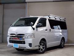 ハイエースバン ロングDX GLパッケージ 4型 バックモニター リヤクーラー リヤヒーター キーレス Wエアバック ブルートゥース 電格ミラー フルセグTV ターボ 100V電源 ETC ワンオーナー SDナビ LEDライト ルーフキャリア 中古車画像