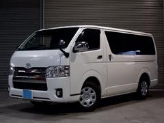 ハイエースバン ロングスーパーGL 4型 ディーゼルターボ Bluetooth接続 助手席エアバッグ ワンセグ ナビ&TV LEDライト ダブルエアコン パールホワイト ドラレコ AC100V 両側スライドドア バックカメラ ETC 中古車画像