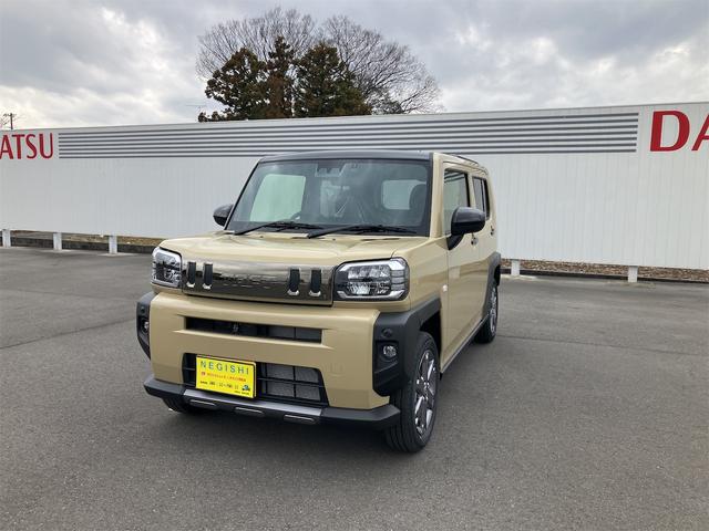 タフト Ｇ　ダーククロムベンチャー　届出済未使用車　　純正ナビ　バックカメラ　純正ドライブレコーダー（前後）　純正アルミホイール　スマートキー　プッシュスタート　スカイフィールトップ　電動パーキングブレーキ　ＬＥＤヘッドランプ