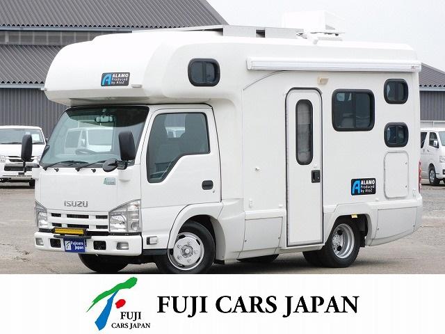 いすゞ エルフトラック 　ビーカム　キャンピング　ＡｔｏＺ　アラモ　３Ｌディーゼルターボ　８名乗車７名就寝　ソーラーパネル　ＦＦヒーター　ｉ－ｃｏｏｌエアコン　サイドオーニング　冷蔵庫　電子レンジ　インバーター　走行充電