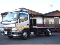 デュトロ 超ロング高床 セーフティーローダー積載車3t極東フラトップZERO横アオリレスDPF&クラッチ交換済ラジコンウインチLEDライトナビTVバックカメラルーフキャリア100L燃料タンク延長テールゲートサイドマーカー 中古車画像