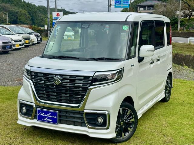 スペーシアカスタム ハイブリッドＸＳ　スマ－トキー　キーレスエントリー　アイドルストップ　オートハイビーム　シートヒーター　フルフラットシート　ＬＥＤヘッドライト　衝撃安全ボディー　オートライト　オートエアコン　ベンチシート　Ｗエアバッグ（1枚目）
