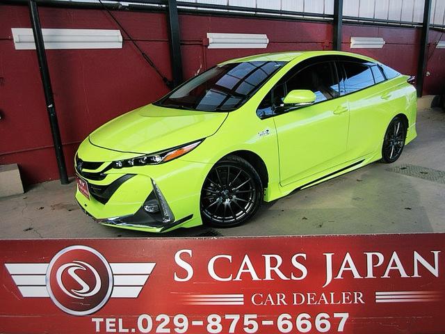 プリウスＰＨＶ(トヨタ) Ａレザーパッケージ　禁煙車／モデリスタフルエアロ／黒レザーシート／Aftermarket１８ｉｎＡＷ／スマートキー一体型ＥＧスターター／サーモテクトライムグリーン／ＬＥＤヘッドライト／前後ドラレコ／充電ケーブル／急速充電口／記録簿５枚有 中古車画像
