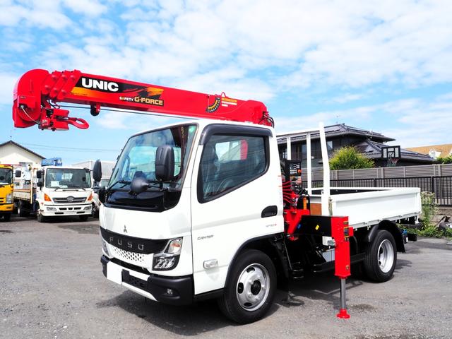 キャンター 　標準ショート　１０尺ボディ　古河ユニック製　ＵＲＧ２６４ＡＳＲＡ１　ＭＬ警報型　４段クレーン　フックイン　２．６３ｔ吊　ラジコン付　平ボディ　三方開　積載３ｔ　ターボ１５０馬力（1枚目）