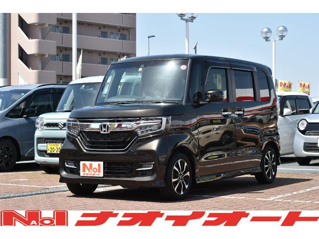 ホンダ Ｎ－ＢＯＸカスタム Ｇ・Ｌホンダセンシング　衝突軽減装置　横滑り防止装置　盗難防止装置　オートエアコン　純正品ナビゲーション　ワンセグＴＶ　ＤＶＤ再生　ＢＴ対応　クルコン　Ｒカメラ　左側パワースライドドア　ＬＥＤヘッドライト　純正ＡＷ