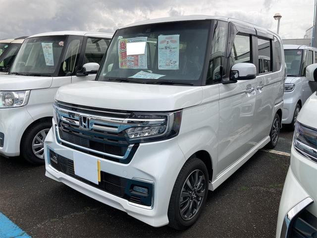 ホンダ Ｎ－ＢＯＸカスタム Ｌ　バックカメラ　両側スライド・片側電動　ナビ　ＴＶ　クリアランスソナー　オートクルーズコントロール　レーンアシスト　衝突被害軽減システム　オートライト　ＬＥＤヘッドランプ　スマートキー