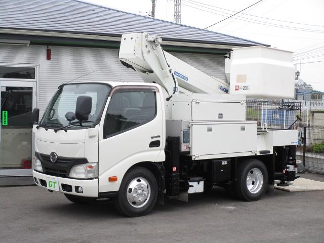 　アイチ・ＳＨ１１Ａ・１１ｍ・高所作業車・ペダルレス２本レバー・自動ジャッキ・梯子掛け・２段工具箱