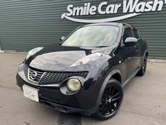 日産 ジューク １５ＲＸ　車検９年３月／純正１７ＡＷ（ブラックペイント）／タイヤ新品ＢＳ／純正ナビ／バックカメラ／ＥＴＣ／オートエアコン／パワステ／ＡＢＳ／パワーウインド／プライバシーガラス／ドアバイザー／買取車／禁煙車