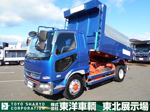 １３７０８［ダンプ］　Ｈ１９　ファイター　新明和 増トン　積載７．２ｔ　電動コボレーン　走行２１．１万ｋｍ