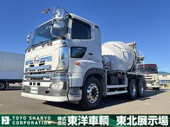 プロフィア  ミキサー車 上物新明和製 積載9.88t 容量8.7立米 電動ホッパー 水タンク&モーター付 洗浄ホース&ガン付 メッキパーツ アルミホイール バックモニター付 走行27.2万km 7速ミッション 中古車画像