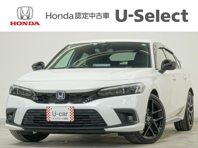 シビック(ホンダ) e:HEV ワンオーナー ホンダコネクトディスプレー LEDオートライト パーキングソナー ヒーター付パワーシート渋滞追従機能付きACCBOSEプレミアムサウンドシステム バックカメラ ホンダセンシング 後カメラ 中古車画像