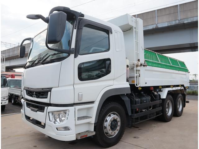 スーパーグレート Ｌゲートダンプ　積載９．３ｔ　走行９９千ｋｍ　シフトパイロット　極東開発　ＤＤ１０－７６１Ａ　電動コボレーン　左右梯子　シートデッキ　リアバンパー可動式（手動）　フロント・サイドアブレックス４．５ｍｍ　フロア・リアハードックス６ｍｍ　自重計（1枚目）