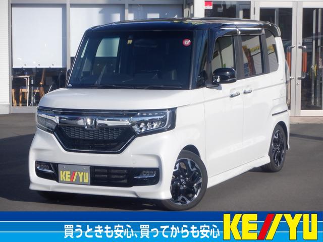 ホンダ Ｎ－ＢＯＸカスタム Ｇ・Ｌターボホンダセンシング■鑑定書付【ＨＫＳ車高調・禁煙】　９型ナビ・Ｂｌｕ－ｒａｙ・ＢＴオーディオ・地デジ・Ｂカメラ・ＥＴＣ・ツィーター・純正サス有・車線逸脱警報・ソナー・エンスタ・追従クルコン・ハーフレザー・両電動スライド・スモークフィルム加工・レーダー付