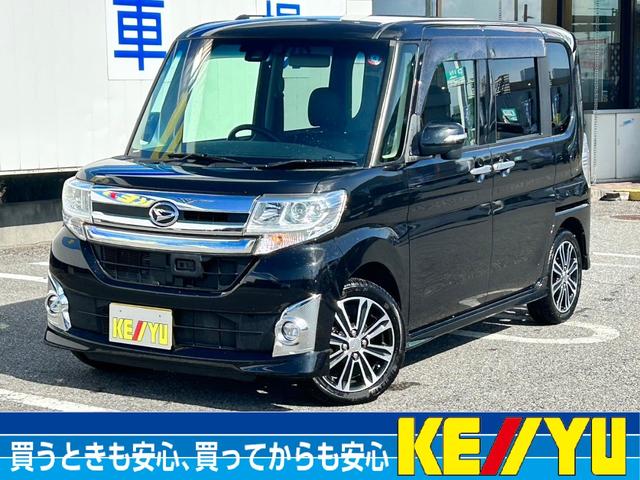 ダイハツ タント カスタムＲＳ　トップエディションＳＡＩＩ　禁煙　衝突被害軽減ブレーキ　両側パワースライドドア　ハーフレザーシート　Ｂｌｕｅｔｏｏｔｈオーディオ　純正７インチナビ　フルセグ　ＬＥＤヘッドライト　バックカメラ　スマートキー　純正１５インチアルミ