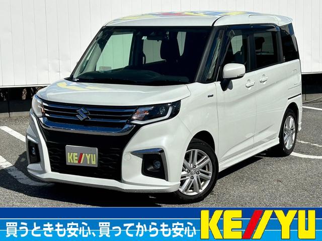 スズキ ソリオ ハイブリッドＭＺ衝突軽減　走行２７，６０１ｋｍ　禁煙車１オーナー　ケンウッド製８型Ｂｌｕｅｔｏｏｔｈオーディオ対応ＳＤナビ　コムテック製ドラレコ前後２カメラ　ＥＴＣ　ＵＳＢポート　ＨＵＤ　ＢＳＭ　両側自動ドア　レーダークルーズ　コーナーセンサー