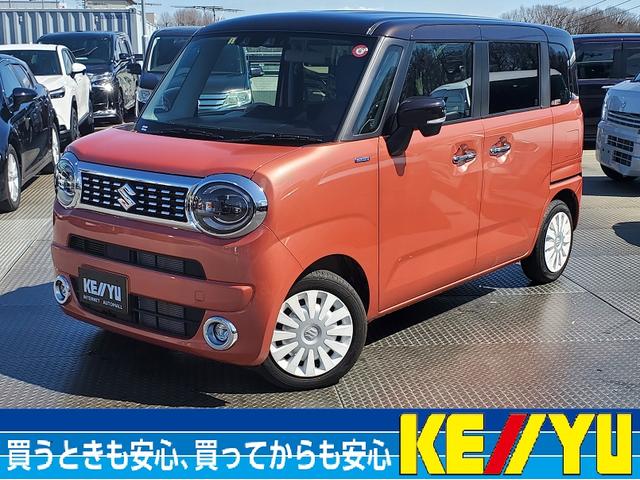 スズキ ワゴンＲスマイル ハイブリッドＸ／ワンオーナー／禁煙車／新品ナビ取付／ツートン　走行５１６２ＫＭ／両側ＰＳＤ／ＬＥＤヘッドランプ／衝突被害軽減システム／レーンアシスト／スマートキー／プッシュスタート／盗難防止装置／シートヒーター／フルセグ／ＣＤ／ＤＶＤ／Ｂｌｕｅｔｏｏｔｈ／保証書