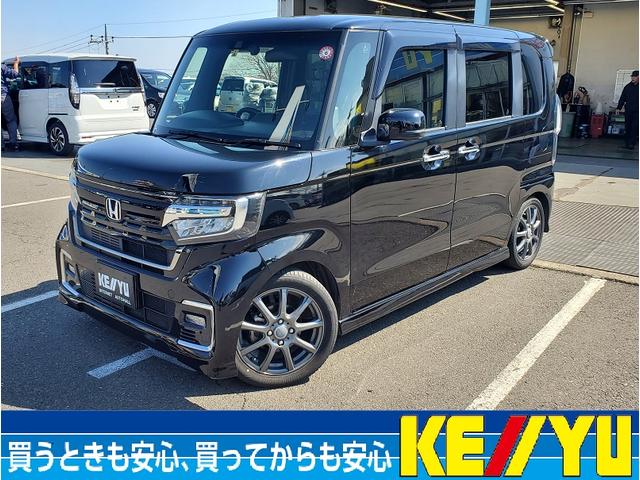 ホンダ Ｎ－ＢＯＸカスタム Ｌターボ／大分仕入／走行中ＴＶ視聴可／走行３３３６２ＫＭ／　純正８インチナビ／ロールサンシェード／ターボ／ホンダセンシング／衝突被害軽減システム／レーンアシスト／レーダークルコン／Ｂカメラ／両側ＰＳＤ／ハーフレザーシート／シートヒーター／ＬＥＤヘッドライト