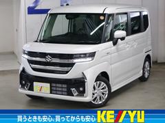 スペーシアカスタム ハイブリッドGS 届出済未使用車 デュアルセンサーブレーキサポートII 全車速追従クルコン 車線逸脱警報 シートヒーター パワースライドドア オートブレーキホールド 後席サンシェード シートアンダーボックス LEDライト 純正14AW 中古車画像