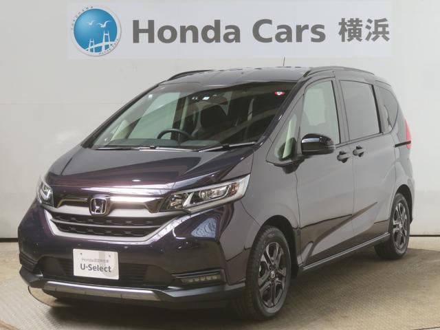 ハイブリッド・クロスターブラックスタイル　当社デモカー　６人　ＨｏｎｄａＳＥＮＳＩＮＧ　純正ドラレコ　Ｍナビ　Ｒカメラ　ＬＥＤヘッドライト　フォグＬＥＤ　シートヒーターＤＴＶ　ＵＳＢ　ＢＴオーディオ　両自動ドア　ＥＴＣ　禁煙車１５インチアルミ