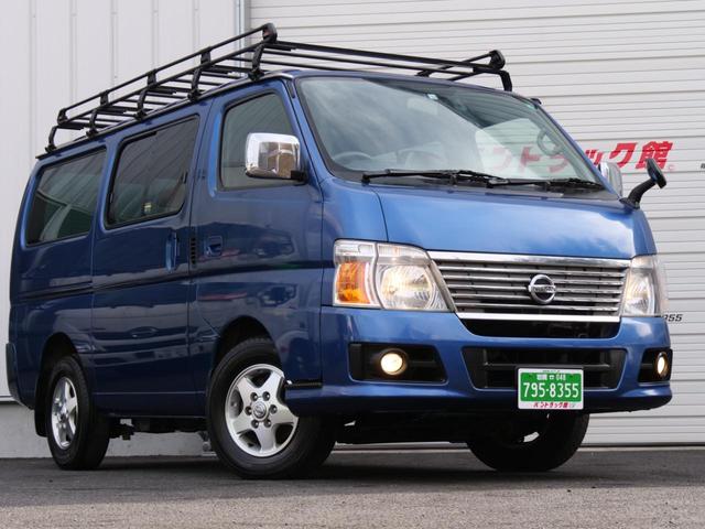 日産 シルクロードＶＸ　１ナンバー普通貨物車構造変更済　２人乗り　温度管理Ｗエアコン荷室長さ２７０ｃｍ荷室　大型ルーフキャリア付　２．４ＬガソリンＴｗｉｎｃａｍ１６　タイミングベルトレス５ドア最大積載量３５０ｋｇ普通ＡＴ免許