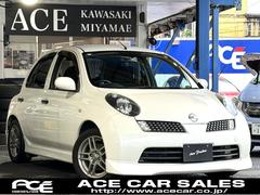 マーチ 12SR 中期型5速オ-テックチュ-ン専用マフラ-・足回り・エアロ・アルミ・内装・テ-ルクロスバ-・HID・リヤ分割シ-ト・ナビ・キ-レス・ETC車重960キロCR12DEエンジン 中古車画像