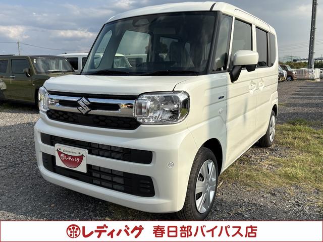 スペーシア(スズキ) ハイブリッドＧ　届出済未使用車　スズキセーフティサポート　横滑り防止装置　両側スライドドア　オートエアコン　オートライト　プッシュスタート　スマートキー　パワーウインドウ　アイドリングストップ　禁煙車　修復歴無 中古車画像