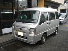 サンバーバン トランスポーター 4ナンバー 350キロ積み貨物 オートマ エアコン パワステ 集中ドアロック エフエムエーエムラジオ ドラレコ イーテーシー 68800キロ 最終型凸パネルモデル シルバー 4人乗り 中古車画像