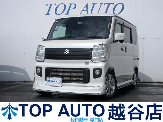 エブリイワゴン ＰＺターボスペシャル　ワンオーナー車　修復歴無し　社外フルエアロ　社外マフラー　ローダウン　両側パワースライド　メモリーナビ　ＴＶ　ＨＩＤオートライト　フォグ　プッシュスタート　オートエアコン　後席フルフラットシート（1枚目）
