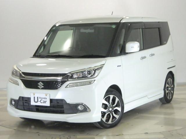 ソリオバンディット Fリミテッド ワンオーナー 禁煙車 デュアルカメラブレーキサポート 社外メモリーナビ フルセグ リアカメラ Bluetooth AUDIO LED ETC スマートキー両側電動スライドドア ドアバイザー 誤発進抑制(1枚目)