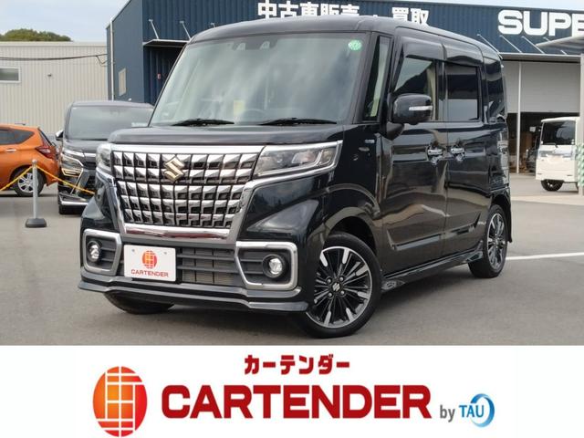 スペーシアカスタム ハイブリッドＸＳターボ　１２ヵ月走行距離無制限ＣＡＲＴＥＮＤＥＲ保証　全方位モニター付メモリーナビ＋スズキコネクト対応通信機装着車　インタークーラーターボ　	デュアルカメラブレーキサポート（1枚目）