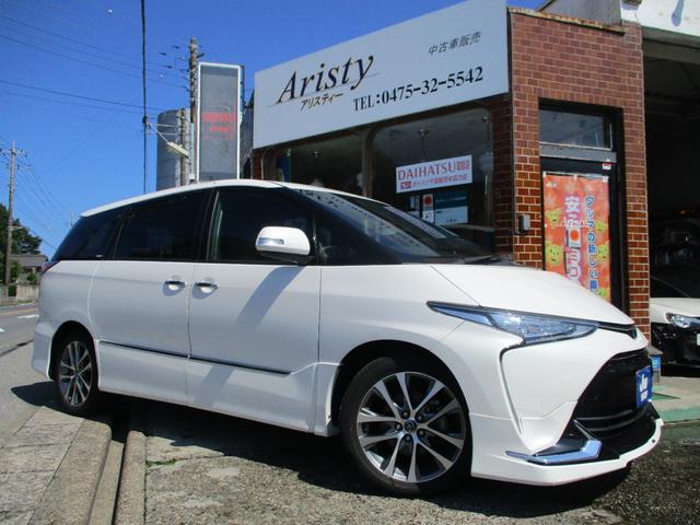 トヨタ エスティマ アエラス　プレミアム　プリクラッシュセーフティ・ＬＤＡ・ＴＲＣ・クルーズコントロール・先行車発進お知らせ機能・ＬＥＤライト・オートハイビーム・両側パワースライド・トヨタ純正１０インチＳＤナビ・フルセグ・Ｂｌｕｅｔｏｏｔｈ