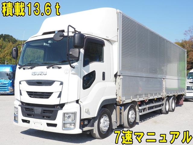 ２ＰＧ－ＣＹＪ７７Ｃ　アルミウィング ７速マニュアル　積載１３．６トン　４軸低床