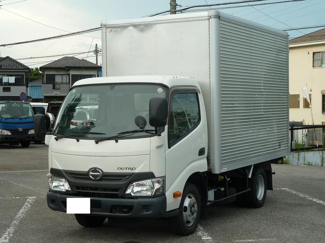 デュトロ 全低床　２トンアルミバン　車両総重量５ｔ未満　２ｔ積載　ＡＴ　ＥＴＣ　左電格ミラー　ＡＳＣ　ＴＲＣ　ラッシングレール　荷室内高さ２０８ｃｍ　法定整備　オイル交換実施済