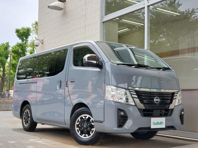 日産 キャラバン ロングプロスタイルグランドプレミアムＧＸ　ワンオーナー　登録時走行距離６９９０ｋｍ　専用１５インチＡＷ　専用防水シート　メモリーナビ　アラウンドビュー　エマージェンシーブレーキ　インテリジェンスミラー　ＬＥＤライト　　クリアランスソナー