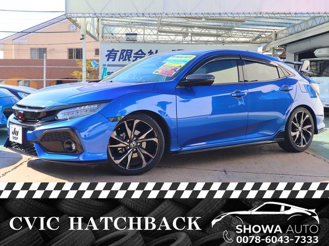 ハッチバック　ホンダセンシング　自社保証３ヵ月付　大型リアウイング　タナベダウンサス　ブリッツサクションパイプ　社外マフラーカッター　ナビ　フルセグ　走行中視聴可　バックカメラ　Ｂｌｕｅｔｏｏｔｈ　ＥＴＣ　パドルシフト　スペアキー付
