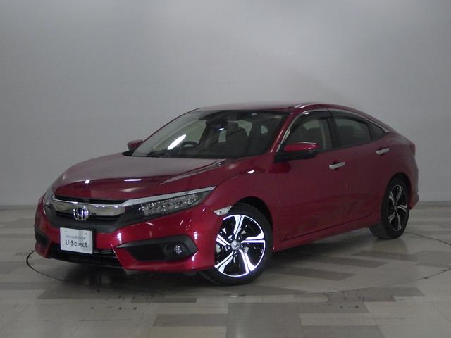 シビック(ホンダ) セダンホンダセンシング　禁煙　ワンオーナー　追突軽減ブレーキ　サイドエアバッグ　レザーインテリア　パワーシート　シートヒーター　ナビ　リアカメラ　フルセグ　Ｂｌｕｅｔｏｏｔｈ　ミュージックラック　ＵＳＢ接続　ＤＶＤ再生　ＢＴ 中古車画像