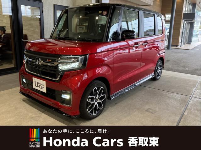 Ｎ－ＢＯＸカスタム Ｌターボ　下取展示車　無限エアロ　運転支援　ＥＴＣ　８インチ純正メモリーナビ　運転席＆助手席シートヒーター　両側電動スライドドア　フロアマット　ＡＷ　バックカメラ　横滑り防止装置　盗難防止装置　スマートキー（1枚目）