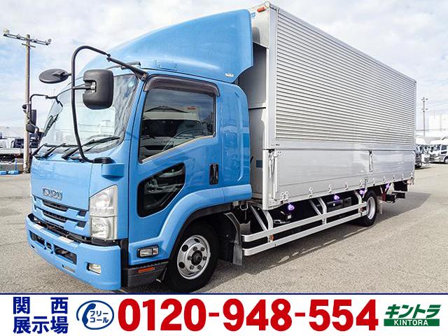 フォワード トレクス製アルミウイング 極東開発製跳ね上げパワーゲート ワイドボディ 後輪エアサス 最大積載2550kg 荷台寸法(長624×幅240×高241) 4トン 4t 対応免許/8t限定中型免許(1枚目)