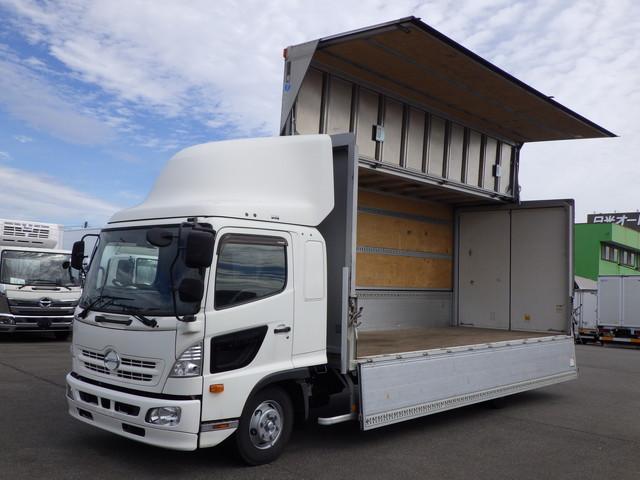 管理番号Ｇ４４３３１　アルミウィング　４ｔ　ワイド 日本フルハーフ　内フック　ラッシングレール　導風板