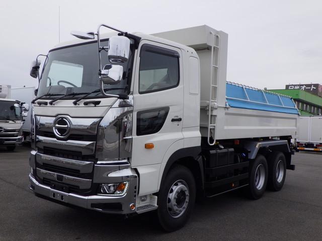 管理番号Ｇ４５３９９　大型ダンプ　Ｌゲート　２デフ 土砂ダンプ　新明和工業　自動シート　自重計　メッキ付