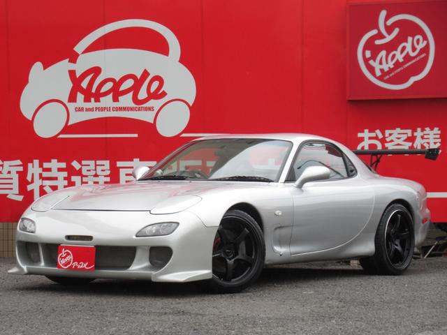 マツダ ＲＸ－７ タイプＲＢバサースト　新品タイヤ　新品クロススピード１８インチＡＷ　車高調　社外エアロ　タワーバー　ＧＴウイング　ＥＴＣ　社外マフラー　社外ステアリング　社外メモリーナビ　Ｂｌｕｅｔｏｏｔｈ接続可能　パワーウィンドウ