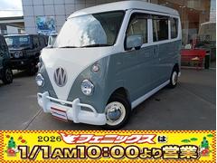 エブリイ PAリミテッド 禁煙車 レトロバス仕様 キーレス LEDヘッドライト オーバーヘッドシェルフ 革調シートカバー アイドリングストップ パワーウィンドウ オートライト ドアバイザー フロアマット 中古車画像